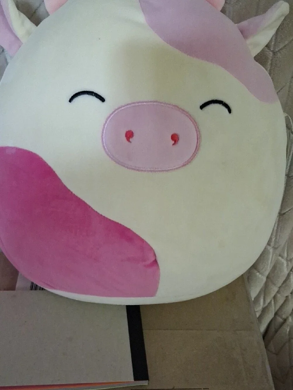 Squishmallow-Caedyn The Cute Pink & Cream Cow.